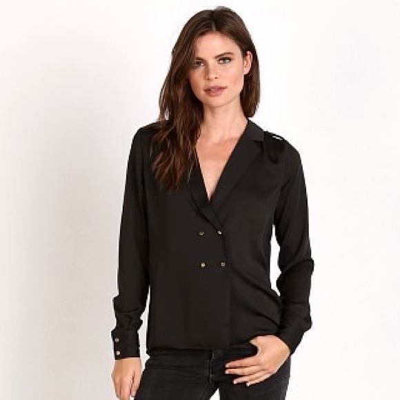 L'Academie Tops - L'Academie The Military Blouse Black small
